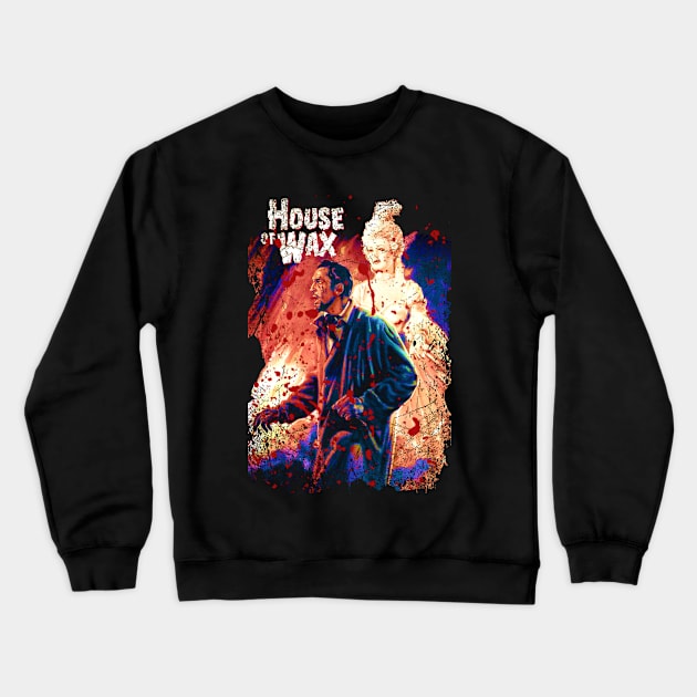 Vincent's Vision Unmasking The Terrors Within House Of Wax Crewneck Sweatshirt by Insect Exoskeleton